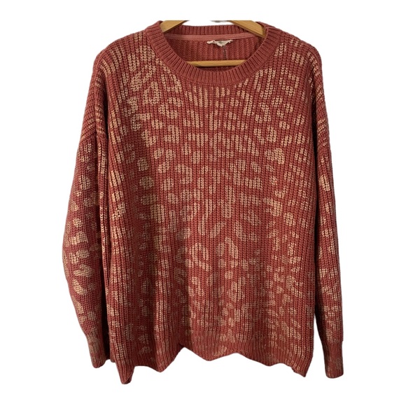 ENTRO Womens Size L Oversized Bulky Heavy Knit Sweater Crew Neck Long Sleeve Hem - Picture 1 of 12